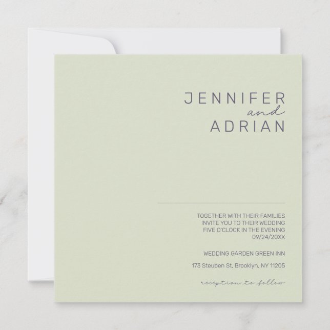 Invitación a la boda minimalista (Reverso)