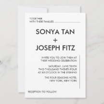 Invitación a la boda minimalista