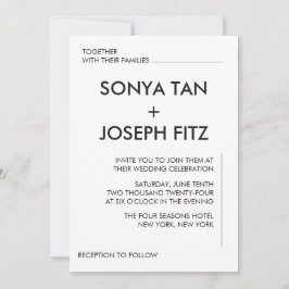 Invitación a la boda minimalista