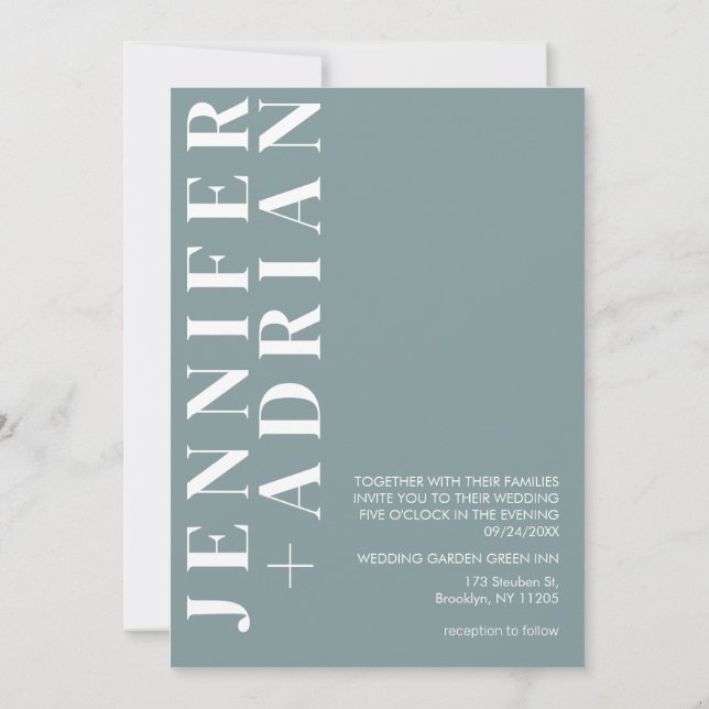 Invitación a la boda minimalista (Reverso)