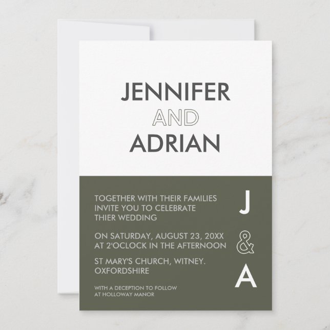 Invitación a la boda minimalista (Reverso)