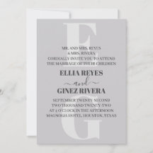Invitación a la boda minimalista