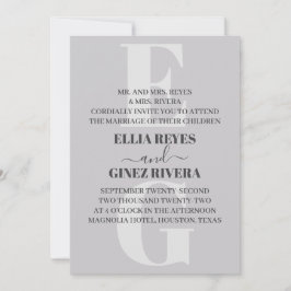 Invitación a la boda minimalista