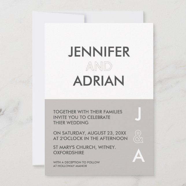 Invitación a la boda minimalista (Reverso)