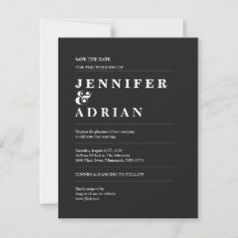 Invitación a la boda minimalista