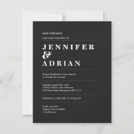 Invitación a la boda minimalista