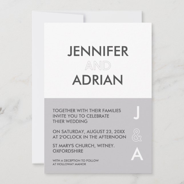 Invitación a la boda minimalista (Reverso)