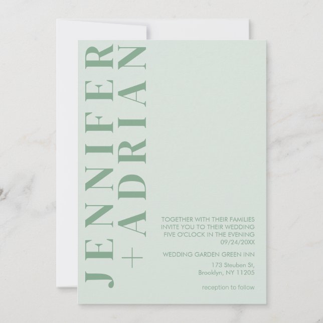 Invitación a la boda minimalista (Reverso)