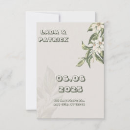 Invitación a la boda Minimalista beige