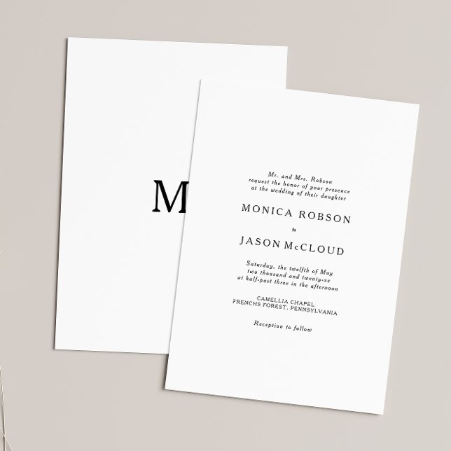 Invitación a la boda Minimalista clásica (Subido por el creador)