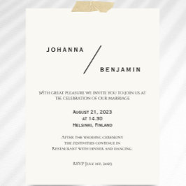 Invitación a la boda Minimalista clásica