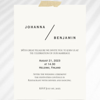 Invitación a la boda Minimalista clásica
