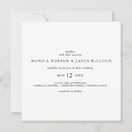 Invitación a la boda Minimalista clásica