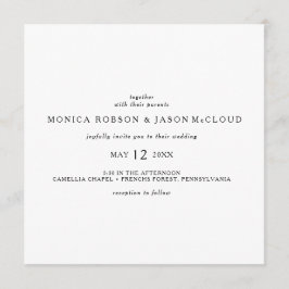 Invitación a la boda Minimalista clásica