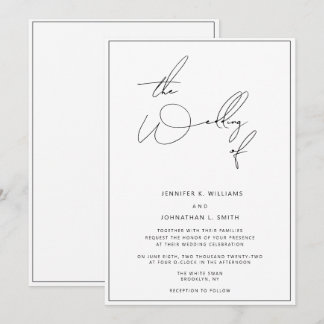 Invitación a la boda Minimalista clásica simple