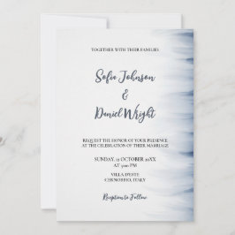 Invitación a la boda minimalista con acento de tin
