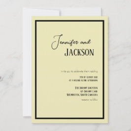Invitación a la boda Minimalista con crema blanca