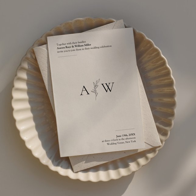 Invitación a la boda minimalista con diseño botáni (Subido por el creador)