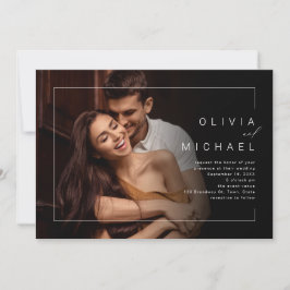 Invitación a la boda minimalista con fotos de moda