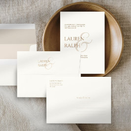 Invitación a la boda Minimalista Creamy Taupe
