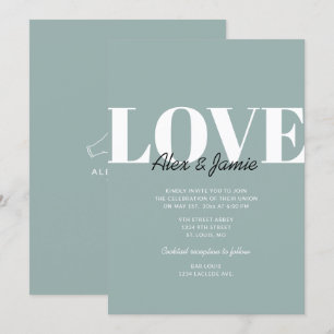 Invitación a la boda Minimalista de AMOR moderna