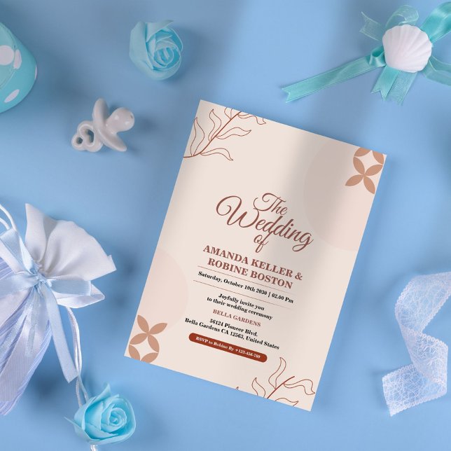 Invitación a la boda Minimalista de Beige Boho (Subido por el creador)