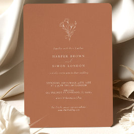 Invitación a la boda Minimalista de Boho Terracott