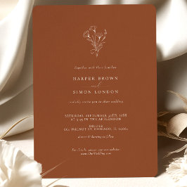 Invitación a la boda Minimalista de Boho Terracott