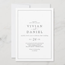 Invitación a la boda minimalista de Casual Plata