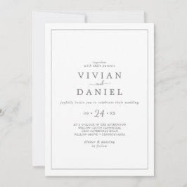 Invitación a la boda minimalista de Casual Plata