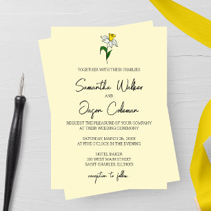 Invitación a la boda Minimalista de Daffodil