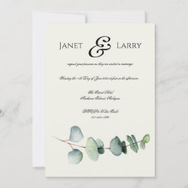 Invitación a la boda Minimalista de Eucalyptus