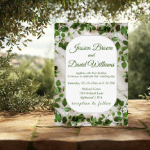 Invitación a la boda Minimalista de follaje verde