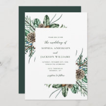 Invitación a la boda minimalista de invierno