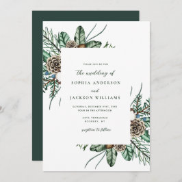 Invitación a la boda minimalista de invierno