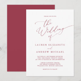 Invitación a la boda Minimalista de la festividad 