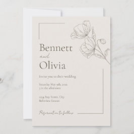 Invitación a la boda Minimalista de la temporada s