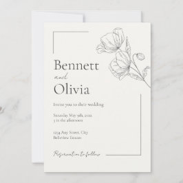 Invitación a la boda Minimalista de la temporada s