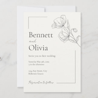 Invitación a la boda Minimalista de la temporada s