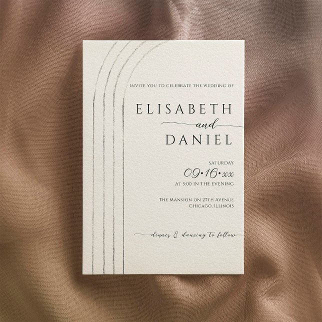 Invitación a la boda minimalista de marfil (Subido por el creador)