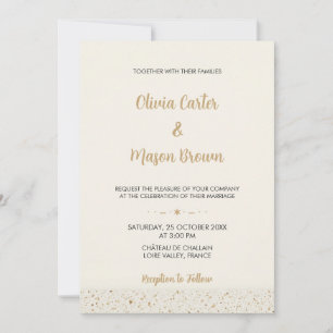 Invitación a la boda minimalista de Marfil Terrazz
