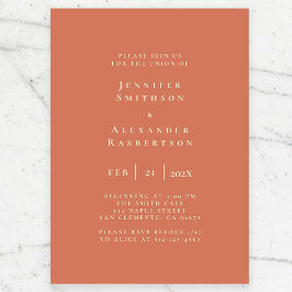 Invitación a la boda Minimalista de naranjas