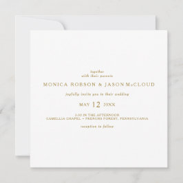 Invitación a la boda Minimalista de oro