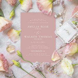 Invitación a la boda Minimalista de Rosa polvorien