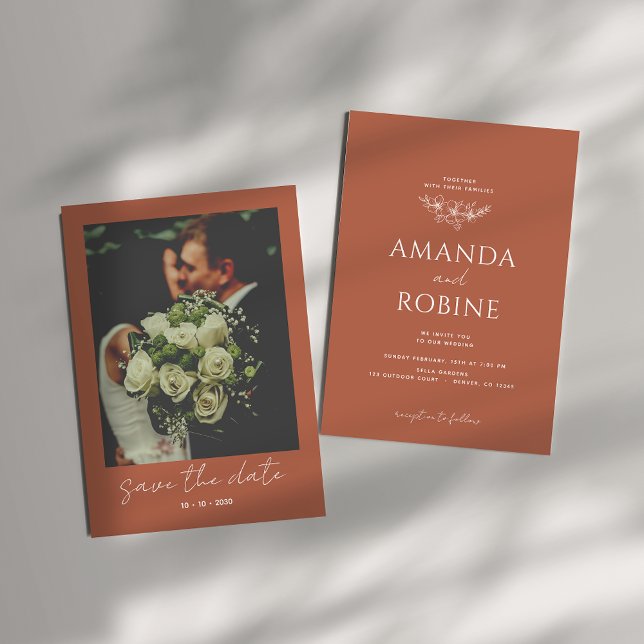 Invitación a la boda Minimalista de Terracotta (Subido por el creador)