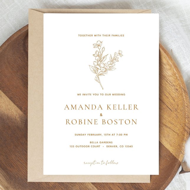 Invitación a la boda minimalista elegante (Subido por el creador)