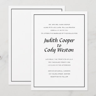 Invitación a la boda Minimalista elegantemente