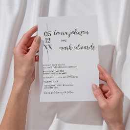 Invitación a la boda minimalista en Beige