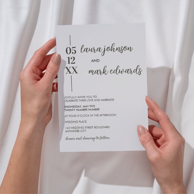 Invitación a la boda minimalista en Beige (Minimalist Beige Monogram Wedding invitation)