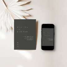 Invitación a la boda minimalista en blanco y negro